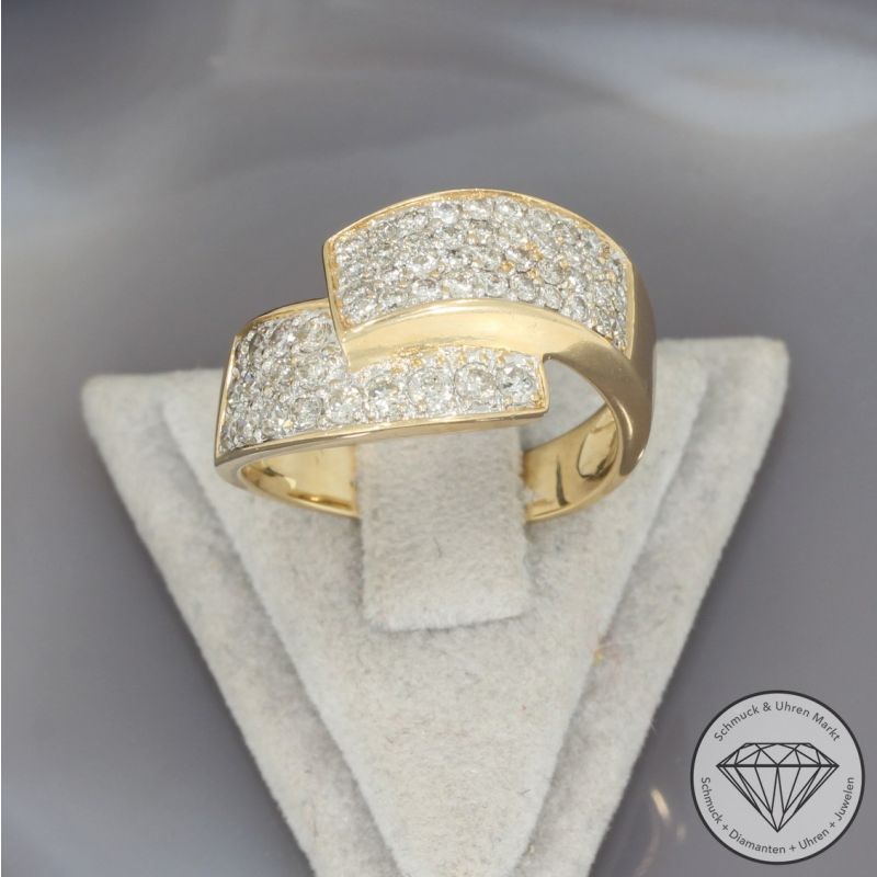 Wert 3450 € Brillant Ring (ca. 1,12 carat) in 585er 14 K Gelbgold - 97794