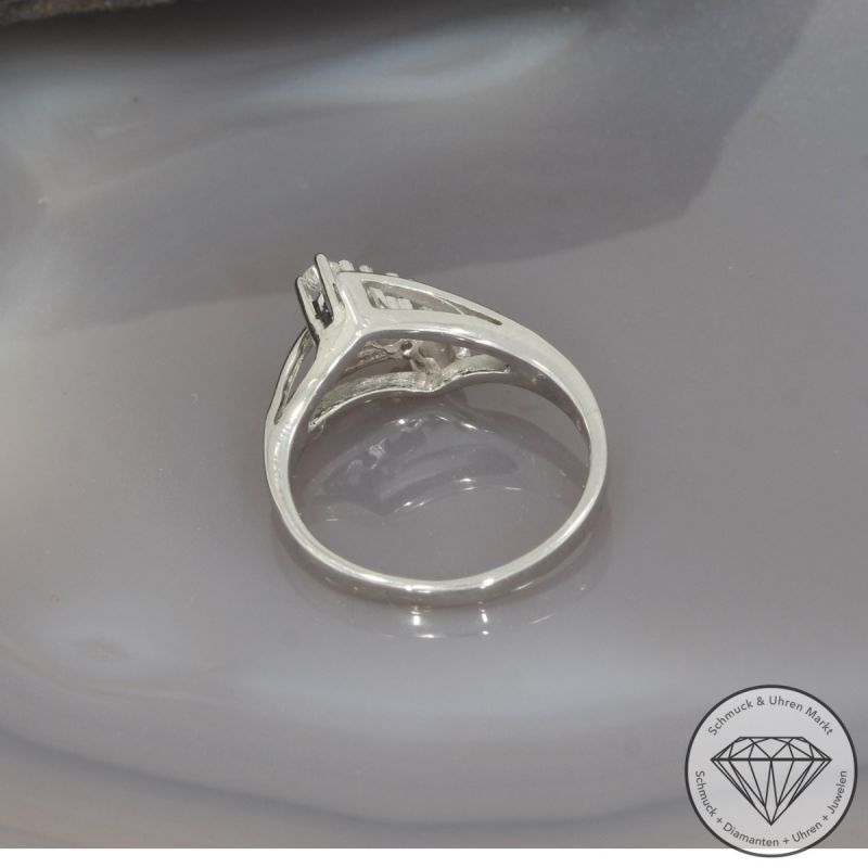 Wert 1090 € Brillant Ring 585er/14 Karat Weiß Gold Größe 54 – 97801