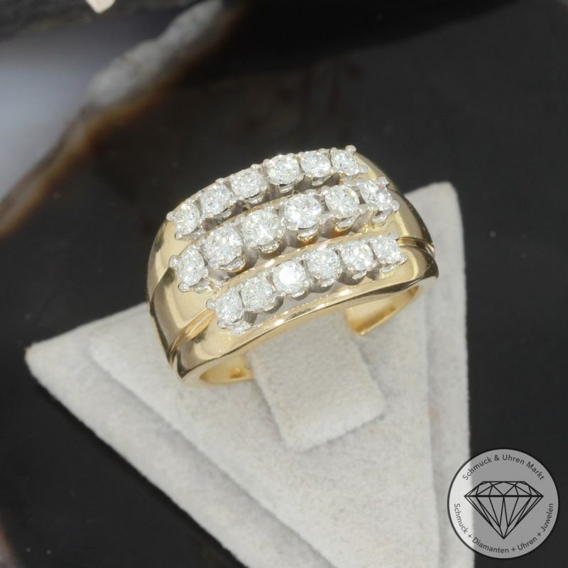 Wert 5350 € Brillant Ring 585er/14 Karat Gelb Gold Größe 55 – 97805