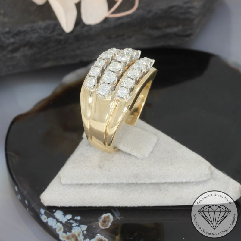 Wert 5350 € Brillant Ring 585er/14 Karat Gelb Gold Größe 55 – 97805