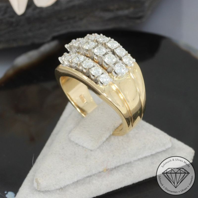 Wert 5350 € Brillant Ring 585er/14 Karat Gelb Gold Größe 55 – 97805