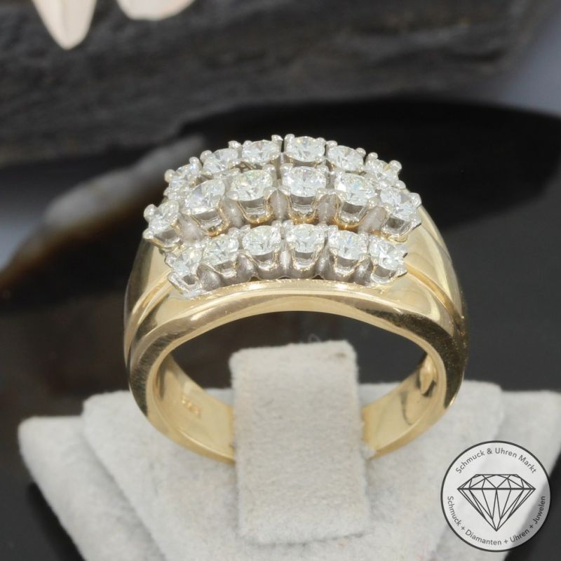 Wert 5350 € Brillant Ring 585er/14 Karat Gelb Gold Größe 55 – 97805