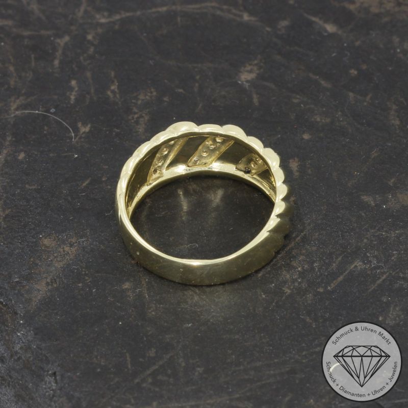 Wert 1600 € Diamant Ring (ca. 0,15 carat) in 585er 14 K Gelbgold - 97863