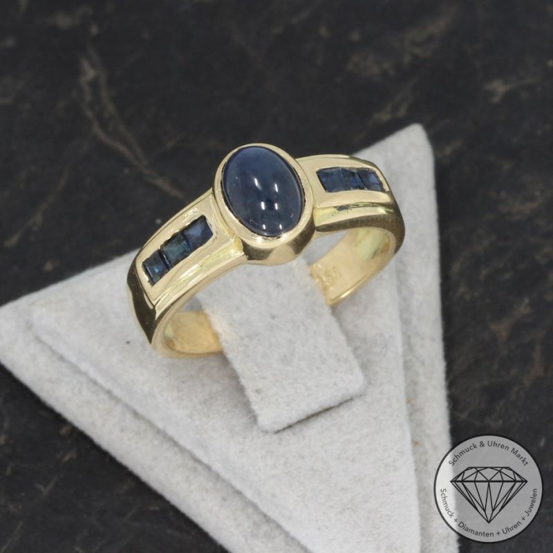 Wert 1990 € Saphir Ring in 750er 18 K Gelbgold - 97872