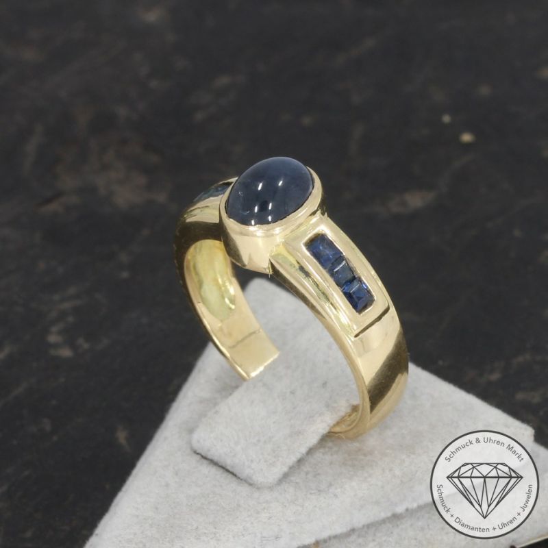 Wert 1990 € Saphir Ring in 750er 18 K Gelbgold - 97872