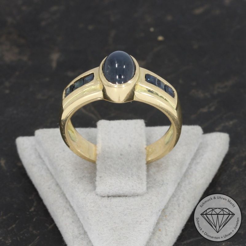 Wert 1990 € Saphir Ring in 750er 18 K Gelbgold - 97872
