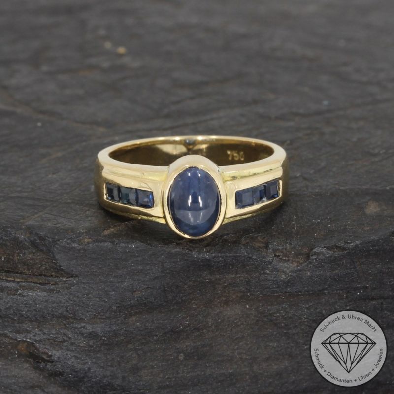 Wert 1990 € Saphir Ring in 750er 18 K Gelbgold - 97872