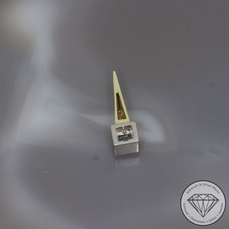 Wert 950 € Bicolor Brillant Aquamarin Anhänger in 585er 14 K Gold - 97902