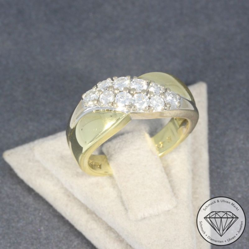 Wert 2350 € Bicolor Brillant Ring (ca. 0,62 carat) in 585er 14 K Gold - 97903