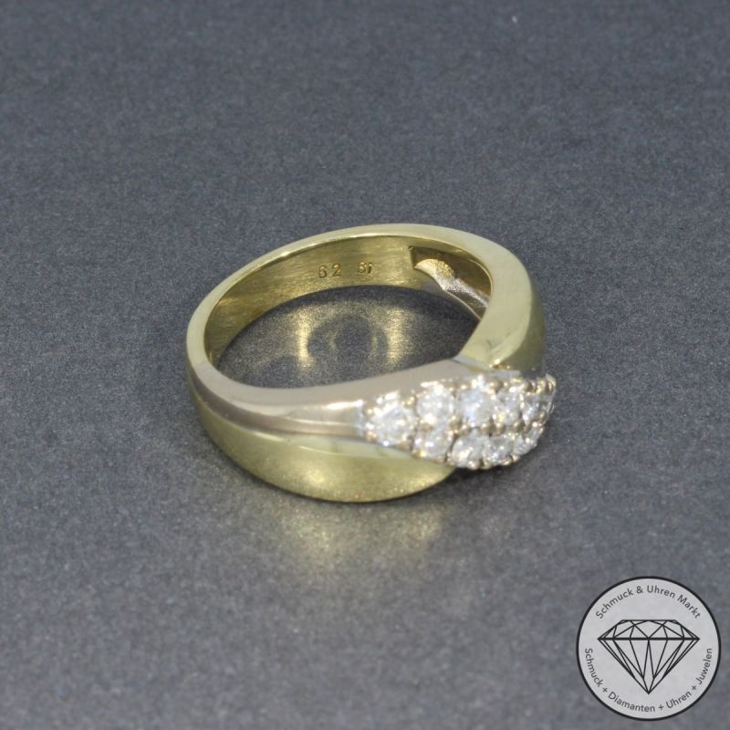 Wert 2350 € Bicolor Brillant Ring (ca. 0,62 carat) in 585er 14 K Gold - 97903