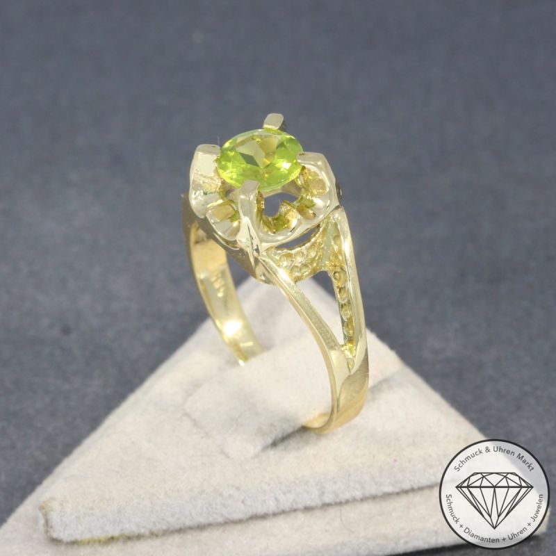 Wert 990 € Peridot Ring in 585er 14 K Gelbgold - 97911