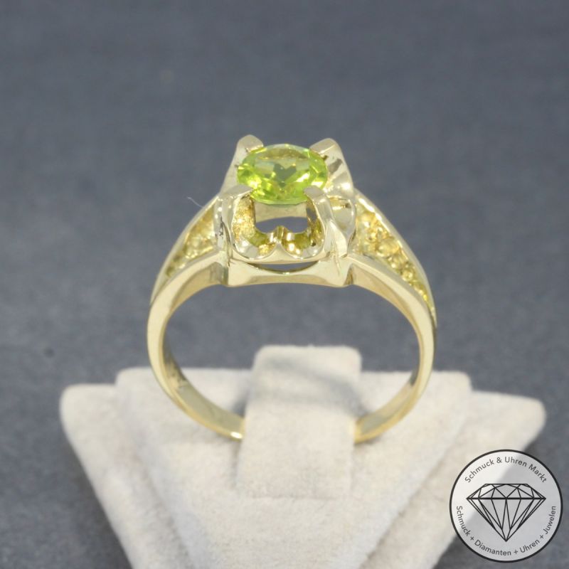 Wert 990 € Peridot Ring in 585er 14 K Gelbgold - 97911