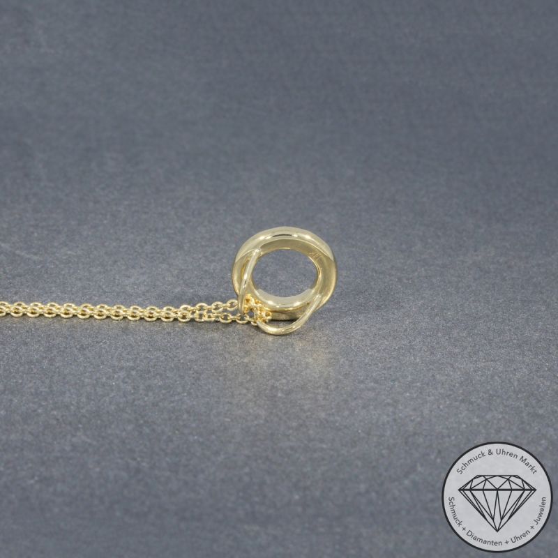 Wert 1550 € Saphir Anhänger mit Kette (0,42 carat) in 585er 14 K Gelbgold - H1792