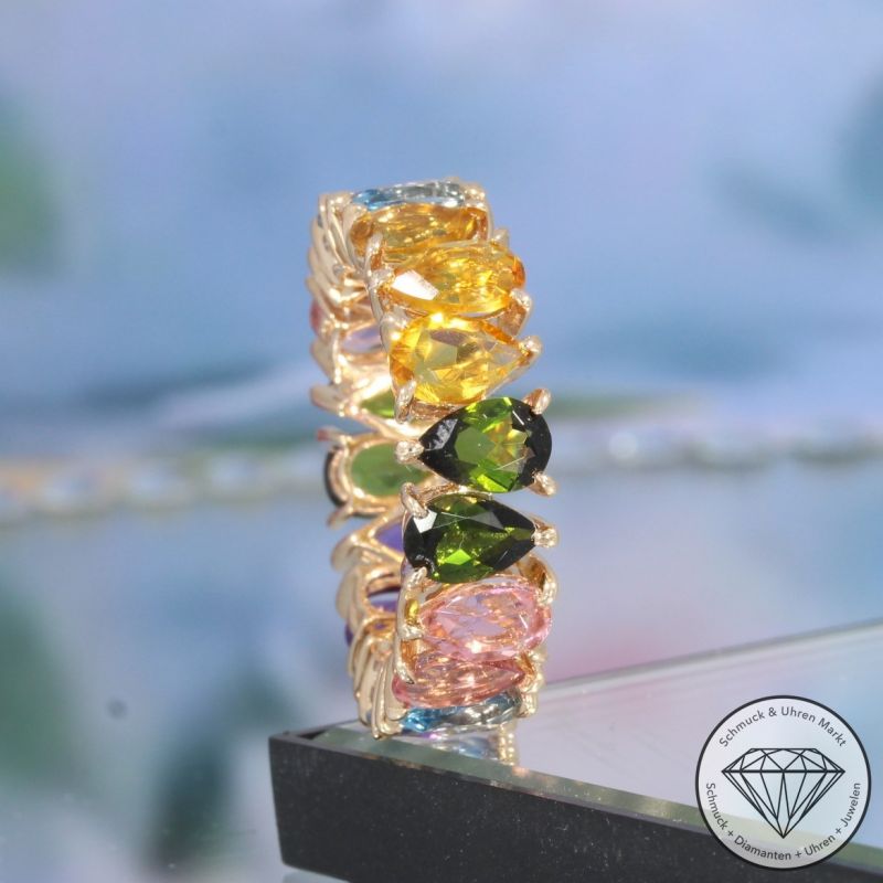 Wert 2490 € Farbedelstein Ring in 585er 14 K Roségold - 98188