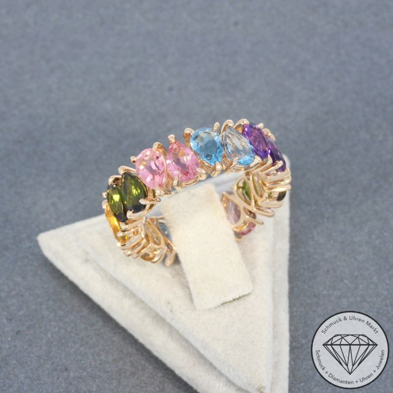 Wert 2490 € Farbedelstein Ring in 585er 14 K Roségold - 98188
