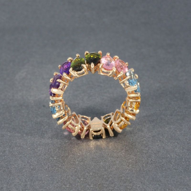 Wert 2490 € Farbedelstein Ring in 585er 14 K Roségold - 98188