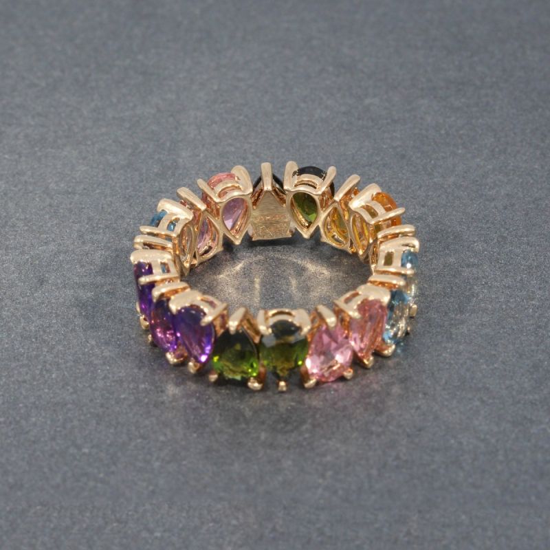 Wert 2490 € Farbedelstein Ring in 585er 14 K Roségold - 98188