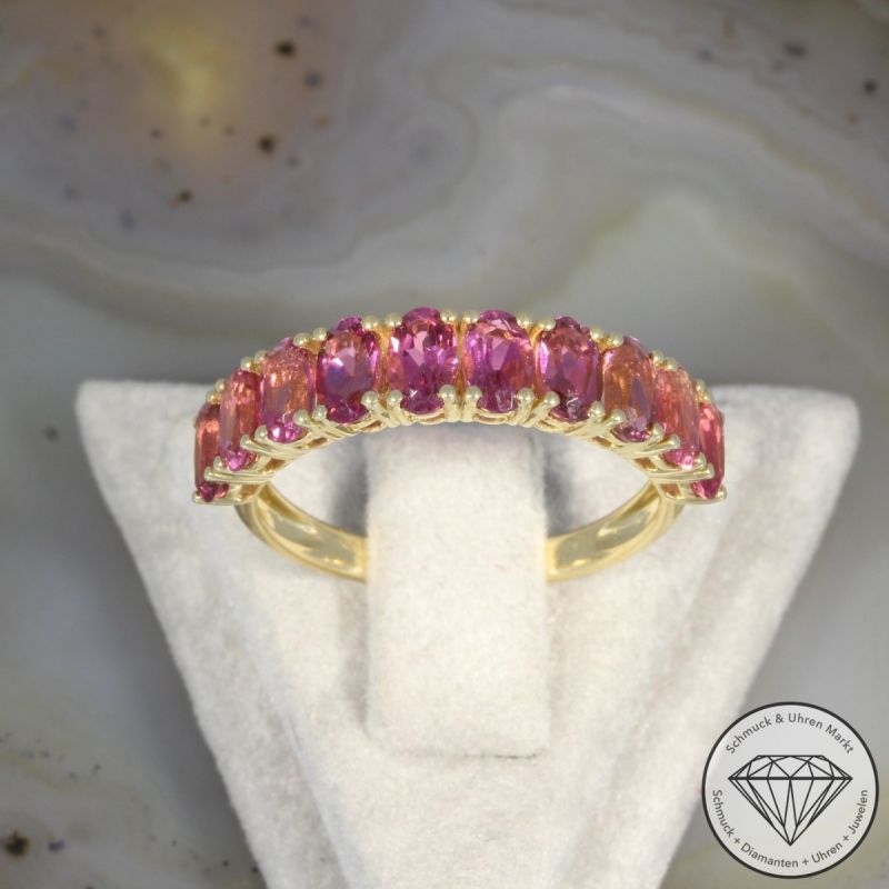 Wert 1890 € Turmalin Ring in 585er 14 K Gelbgold - 98195