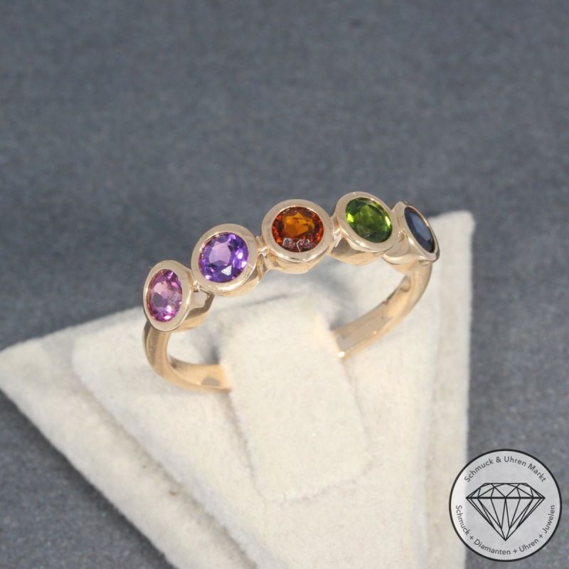 Wert 1695 € Farbedelstein Ring in 585er 14 K Rosegold - 98202