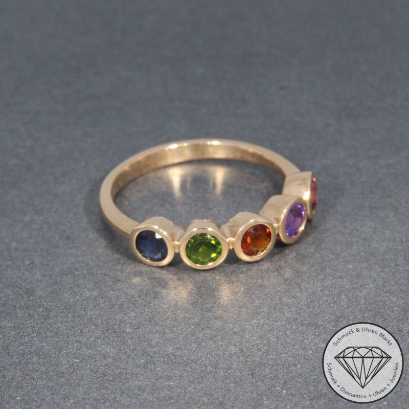 Wert 1695 € Farbedelstein Ring in 585er 14 K Rosegold - 98202