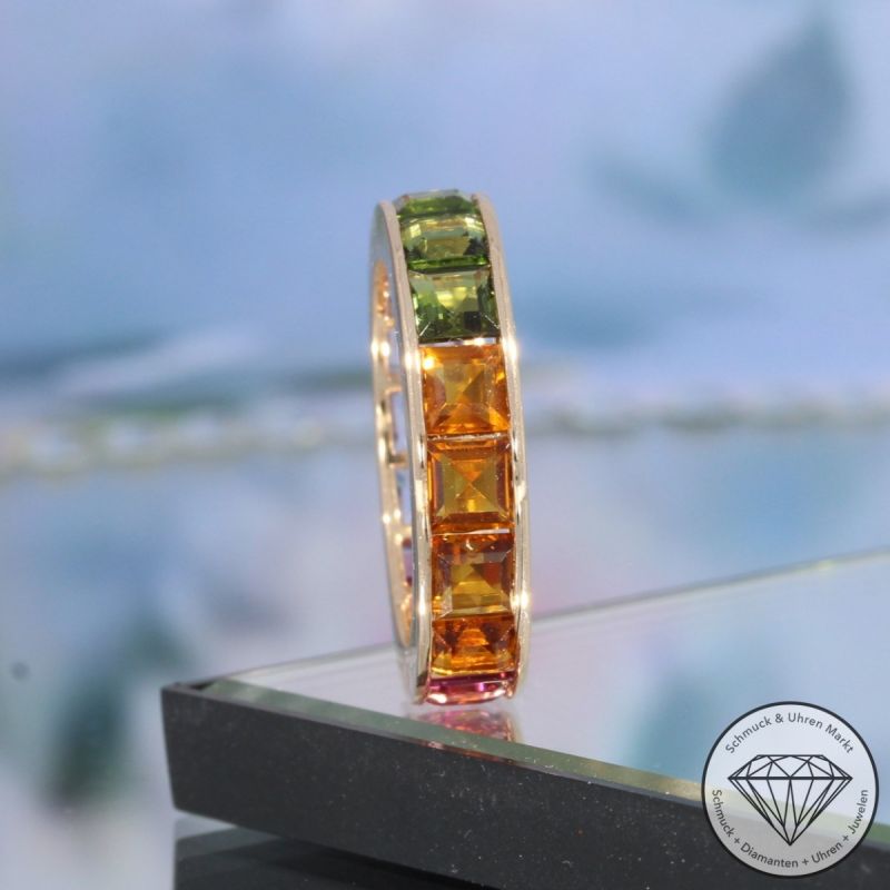 Wert 3090 € Farbedelstein Ring in 585er 14 K Rosegold - 98207