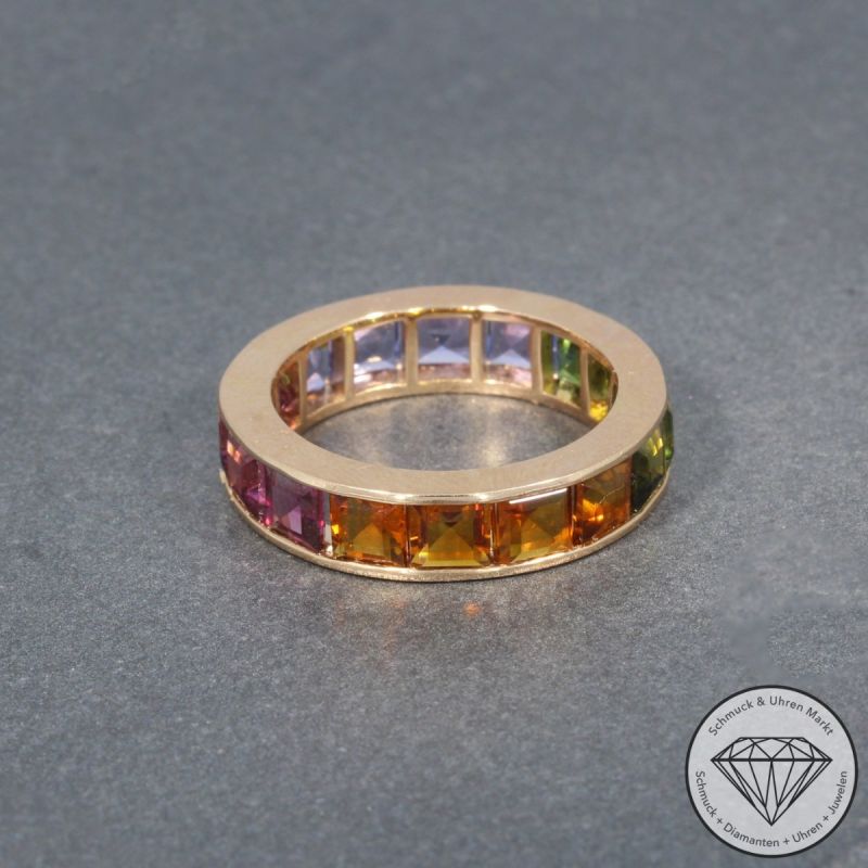 Wert 3090 € Farbedelstein Ring in 585er 14 K Rosegold - 98207