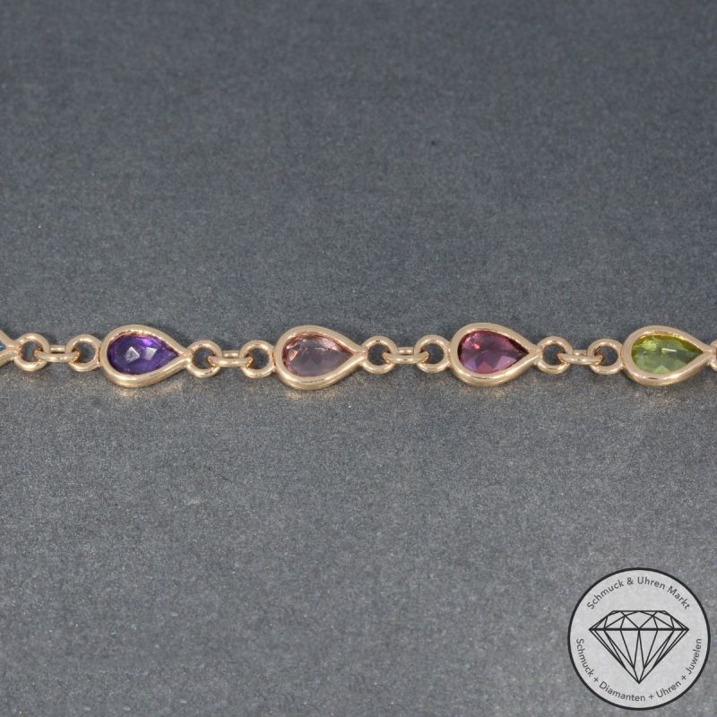 Wert 3050 € Farbedelstein Armband in 585er 14 K Rosegold - 98251