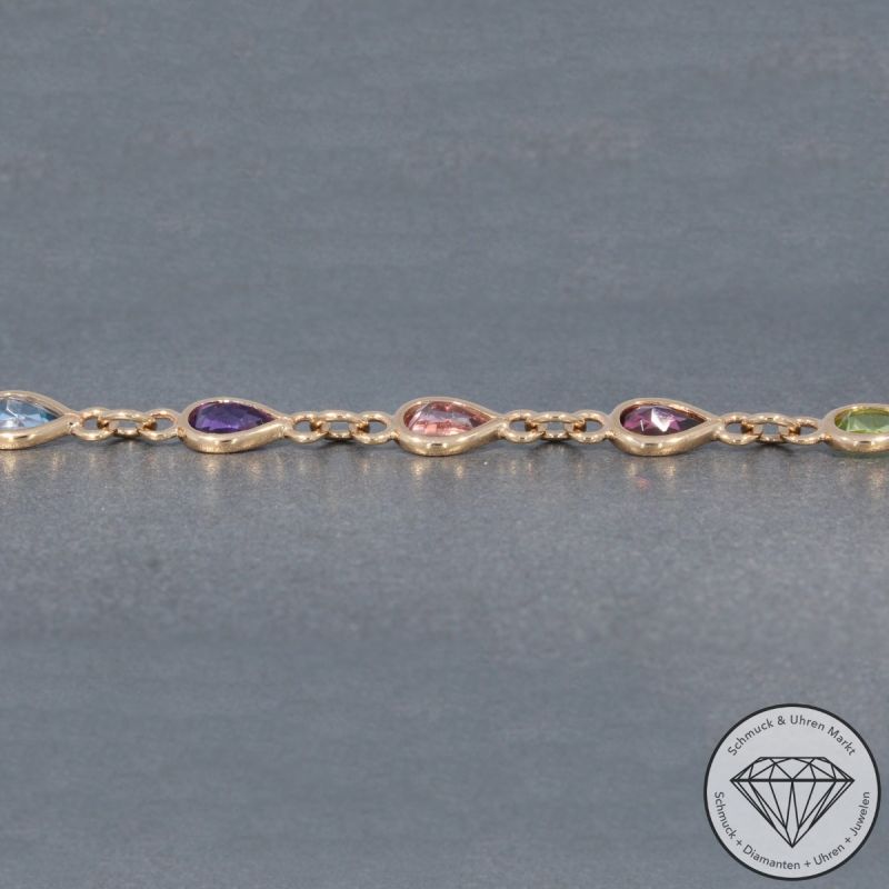 Wert 3050 € Farbedelstein Armband in 585er 14 K Rosegold - 98251