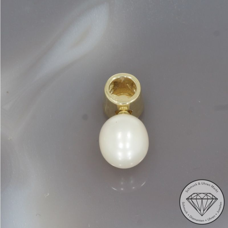 Wert 1750 € Brillant Perl Anhänger in 585er 14 K Gelbgold - 98272