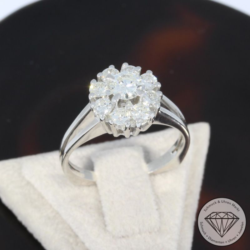 Wert 4900 € Brillant Ring (ca. 0,91 carat) in 750er 18 K Weißgold - 98291