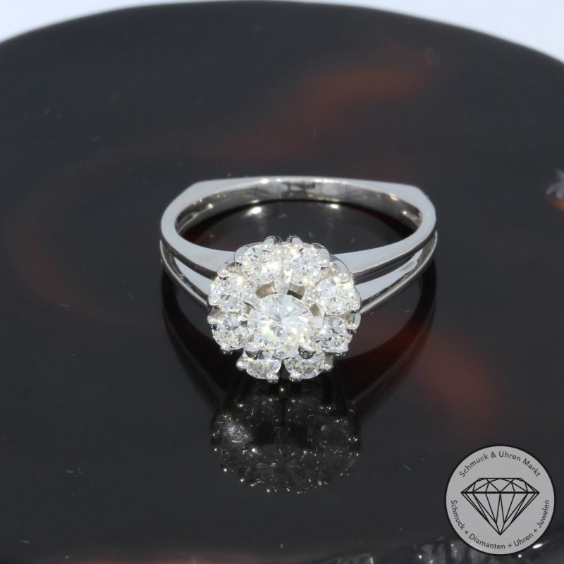 Wert 4900 € Brillant Ring (ca. 0,91 carat) in 750er 18 K Weißgold - 98291