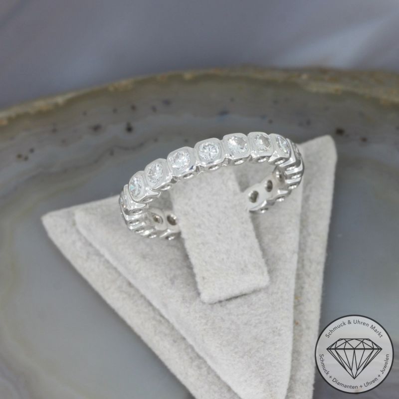 Wert 3900 € Memory Brillant Ring (ca.1,00 carat) in 750er 18 K Weißgold - 98293