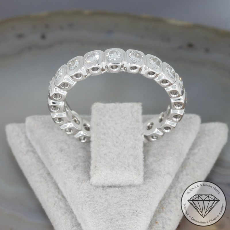 Wert 3900 € Memory Brillant Ring (ca.1,00 carat) in 750er 18 K Weißgold - 98293