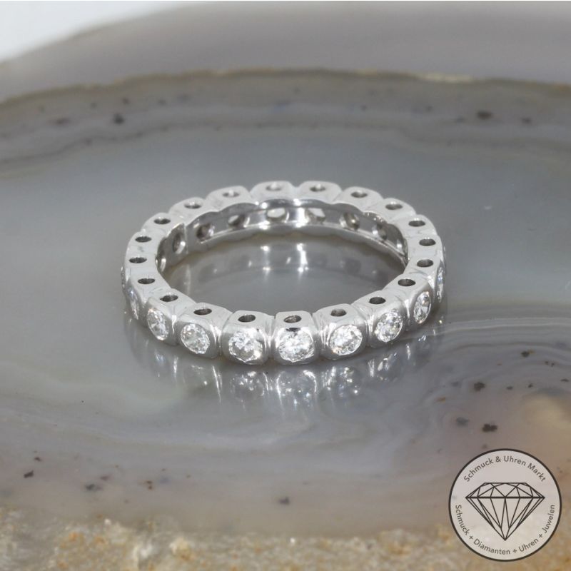Wert 3900 € Memory Brillant Ring (ca.1,00 carat) in 750er 18 K Weißgold - 98293