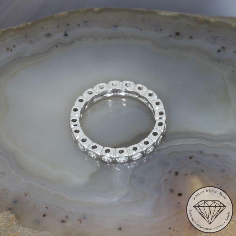 Wert 3900 € Memory Brillant Ring (ca.1,00 carat) in 750er 18 K Weißgold - 98293