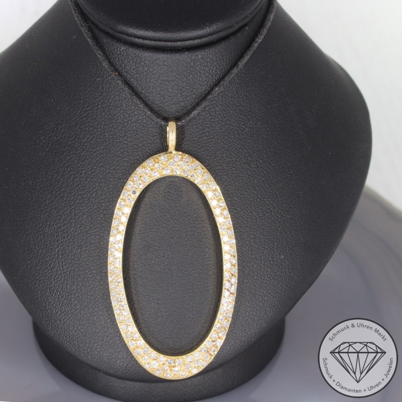 Wert 5790 € Diamant Anhänger in 750er 18 K Gelbgold - 98319