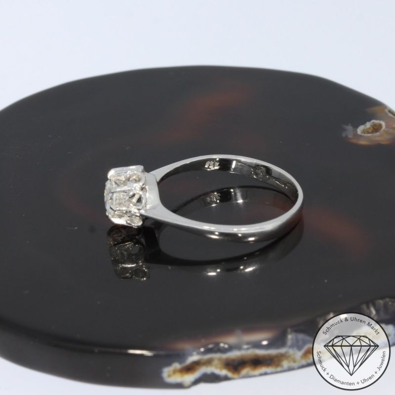 Wert 2.600 € Solitär Brillant Ring (ca. 0,45 carat) in 750er 18 K Weißgold - 98342