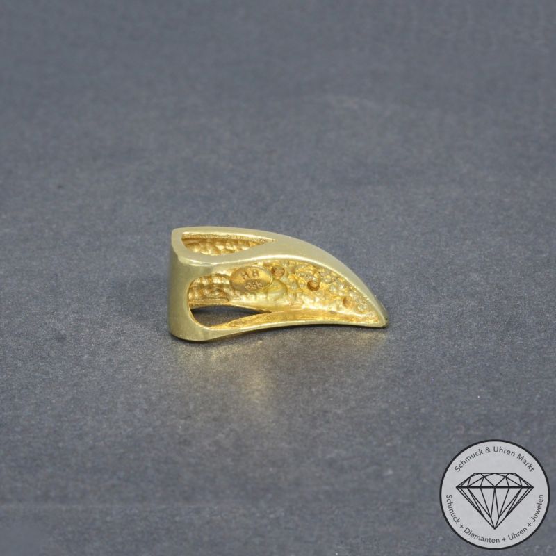 Wert 450 € Bicolor Anhänger mit weißen Farbsteinen in 585er 14 Gold - 98359