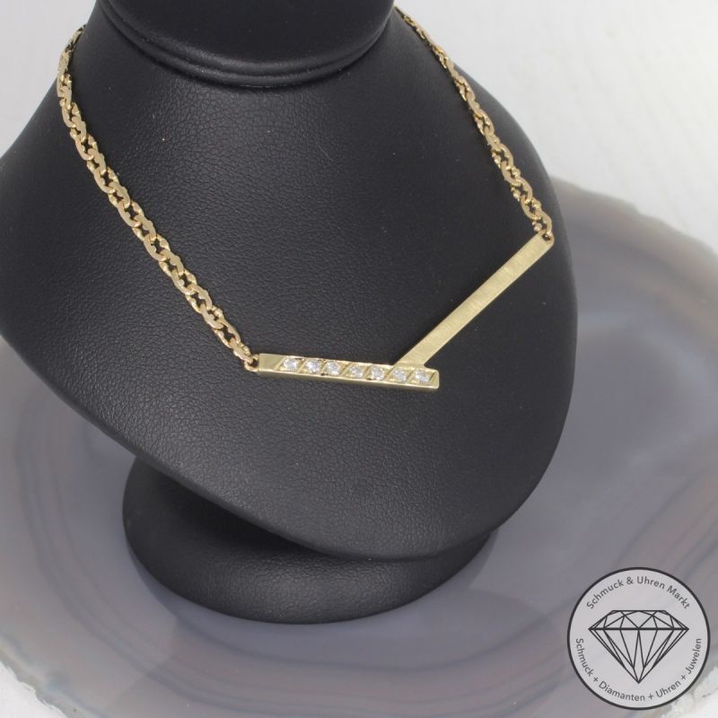 Wert 3290 € Brillant Collier (ca. 0,25 carat) in 585er 14 K Gelbgold - 98422