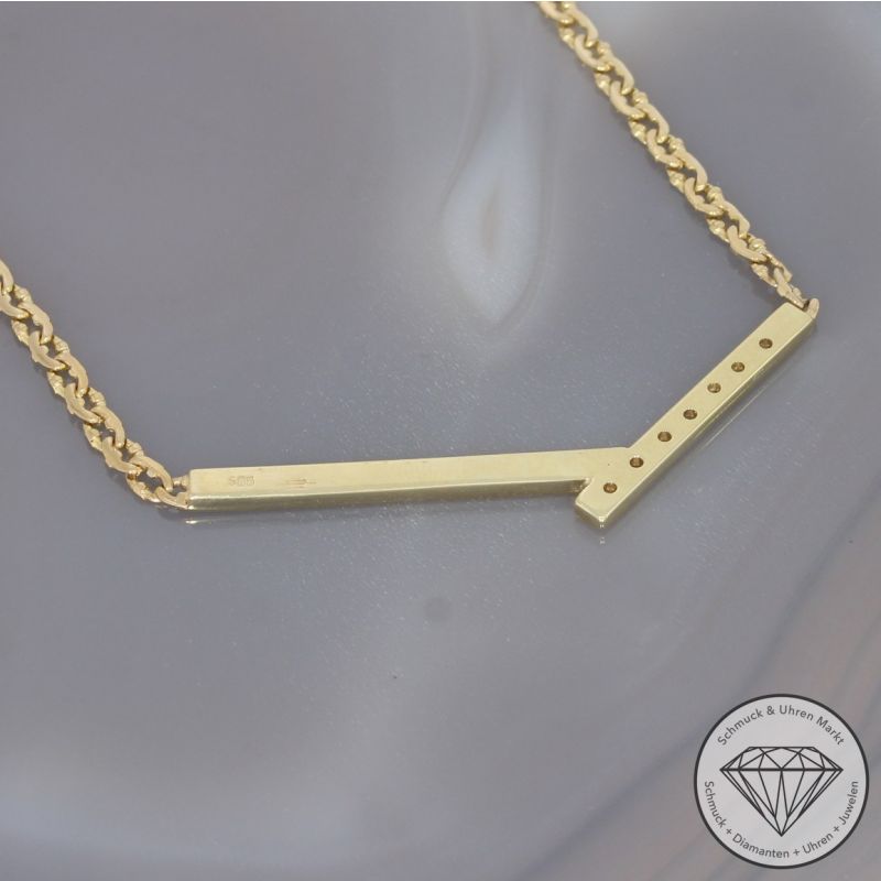 Wert 3290 € Brillant Collier (ca. 0,25 carat) in 585er 14 K Gelbgold - 98422
