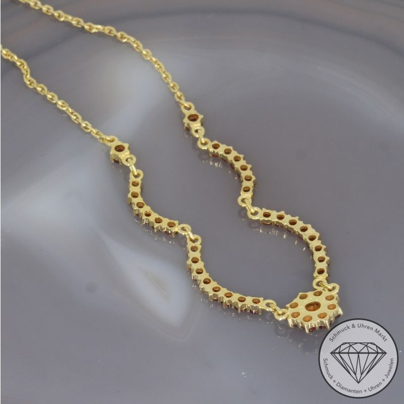 Wert 600 € Granat Collier in 333er 8 K Gelbgold - 98435