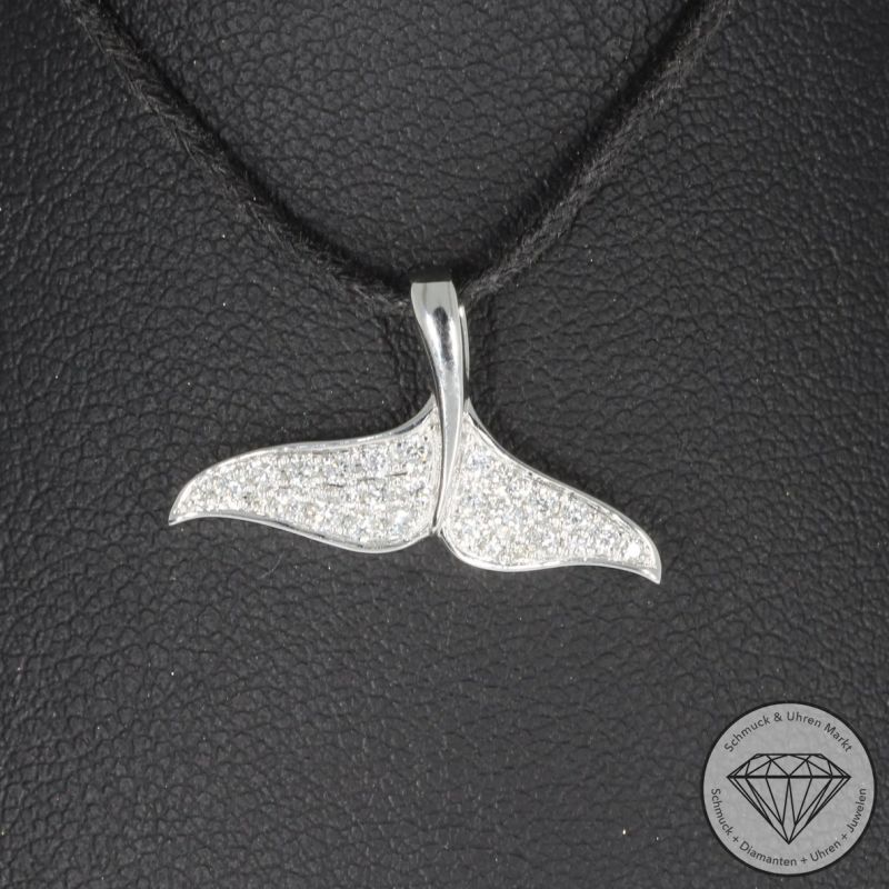 Wert 1400 € Brillant Anhänger Flosse (0,26 carat) in 585er 14 K Weißgold - H1760