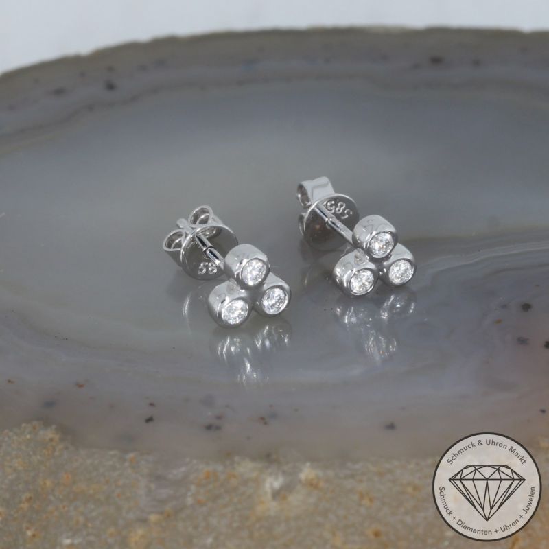 Wert 1160 € Brillant Ohrstecker (0,17 carat) in 585er 14 K Weißgold - H1758