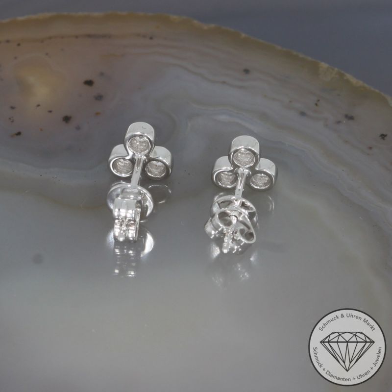 Wert 1160 € Brillant Ohrstecker (0,17 carat) in 585er 14 K Weißgold - H1758