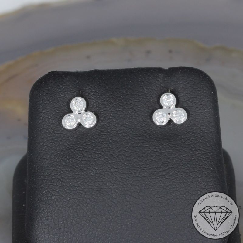 Wert 1160 € Brillant Ohrstecker (0,17 carat) in 585er 14 K Weißgold - H1758