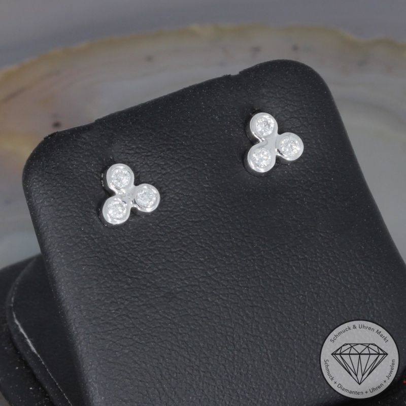 Wert 1160 € Brillant Ohrstecker (0,17 carat) in 585er 14 K Weißgold - H1758