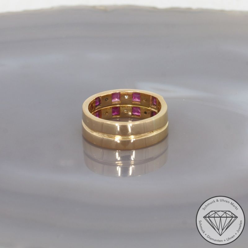 Wert 2650 € Brillant Rubin Ring in 750er 18 K Gelbgold - 98554