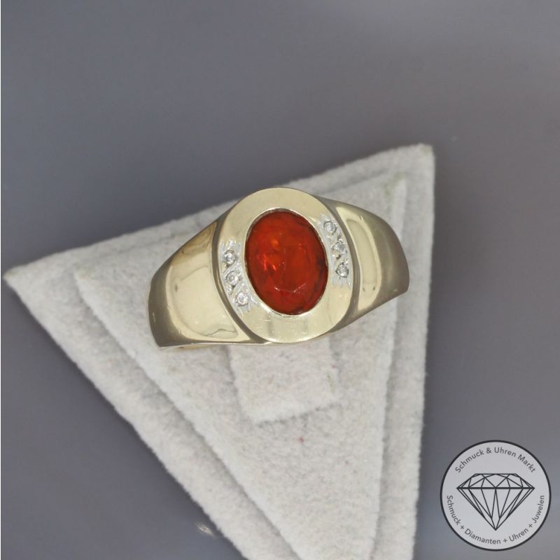 Wert 1290 € Diamant Mandarin-Granat Ring in 585er 14 K Gelbgold - 98575