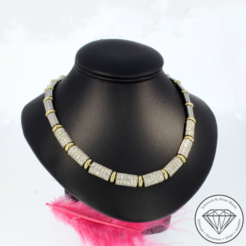 Wert 34000 € Bicolor Brillant Collier (ca. 3,60 carat) in 750er 18 K Gold - 98640