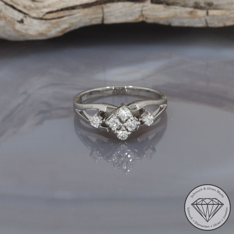 Wert 950 € Brillant Ring in 585er 14 K Weißgold - 98677